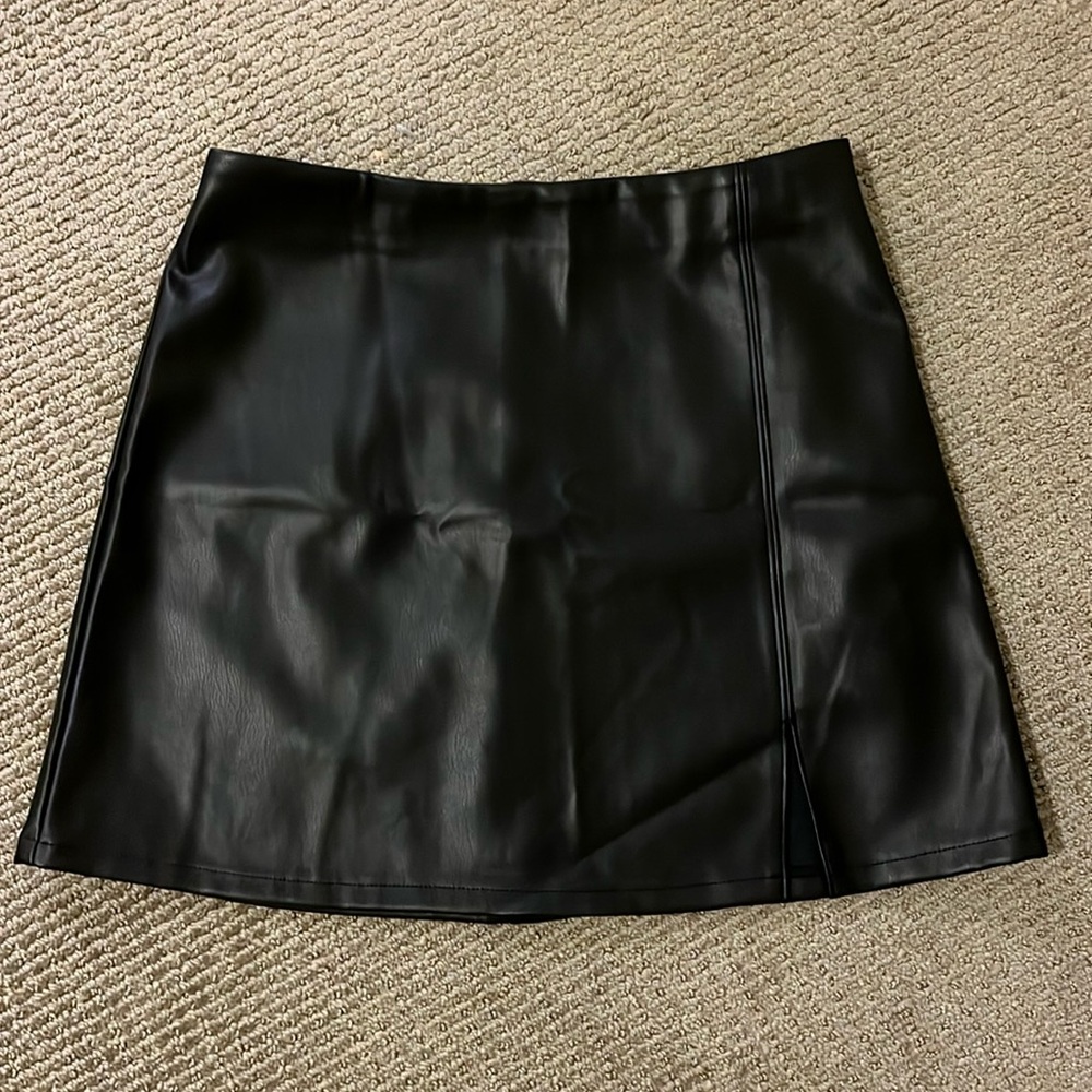 Hollister Black Leather Skirt
